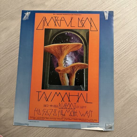 Grateful Dead 1968 New Years Eve Winterland Lee Conklin Bill Graham Poster Frame - Picture 8 of 12